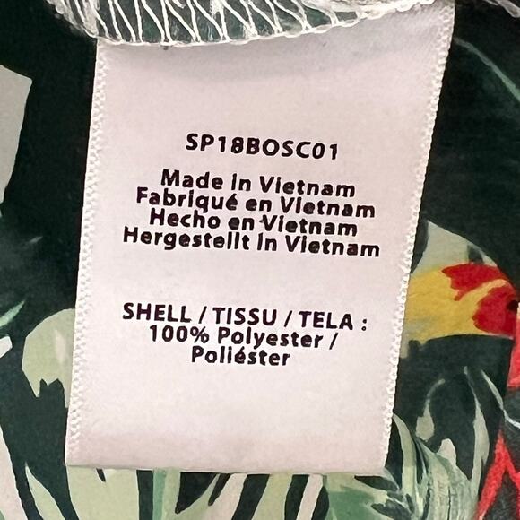 Rachel Zoe Swim Coverup Duster Green White Tropical Palm Print One Size - Picture 12 of 12